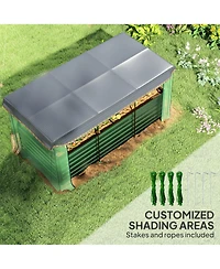 Outsunny Galvanized Raised Garden Bed with Crop Cage & Shade Cloth