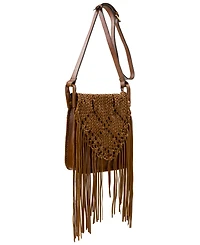 Patricia Nash Mara Small Woven Leather Flap Crossbody