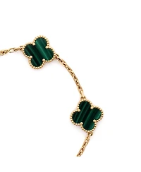 Pre-Owned Van Cleef & Arpels Vintage Alhambra 5 Motifs Bracelet 18K Gold and Malachite