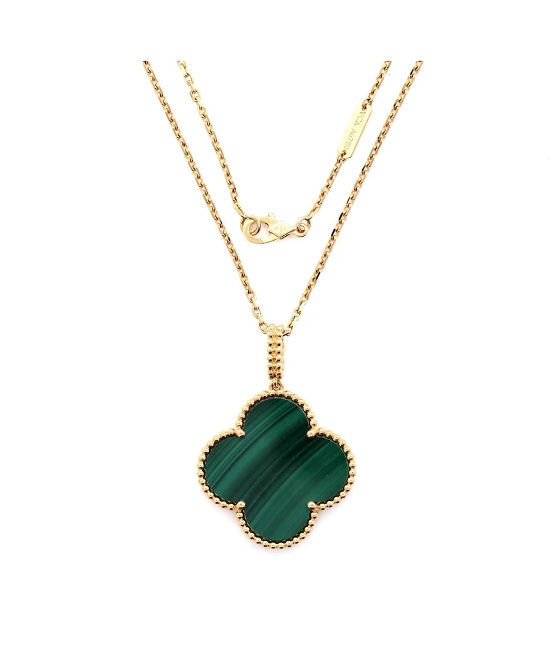Pre-Owned Van Cleef & Arpels Magic Alhambra Pendant Necklace 18K Gold and Malachite