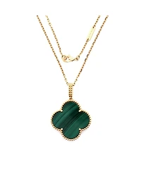 Pre-Owned Van Cleef & Arpels Magic Alhambra Pendant Necklace 18K Gold and Malachite