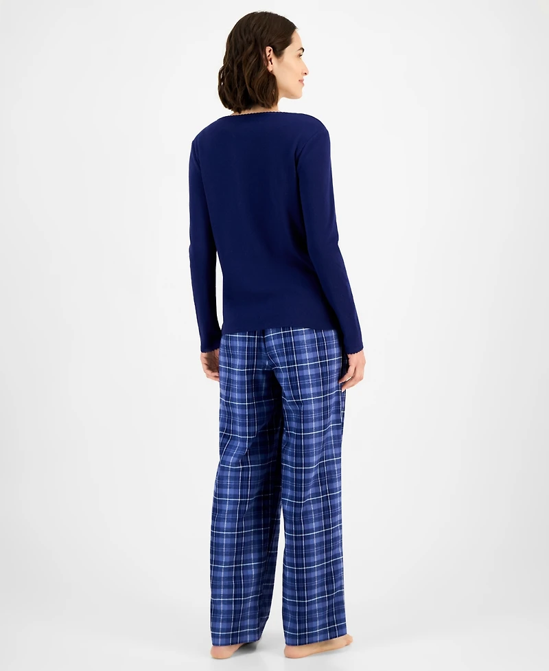 Charter Club Women's Long Sleeve Pointelle Tee