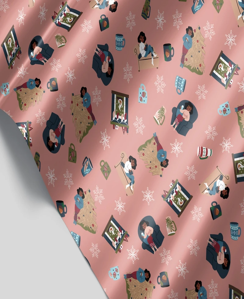 Black Paper Party Holly Me Time Gift Wrap
