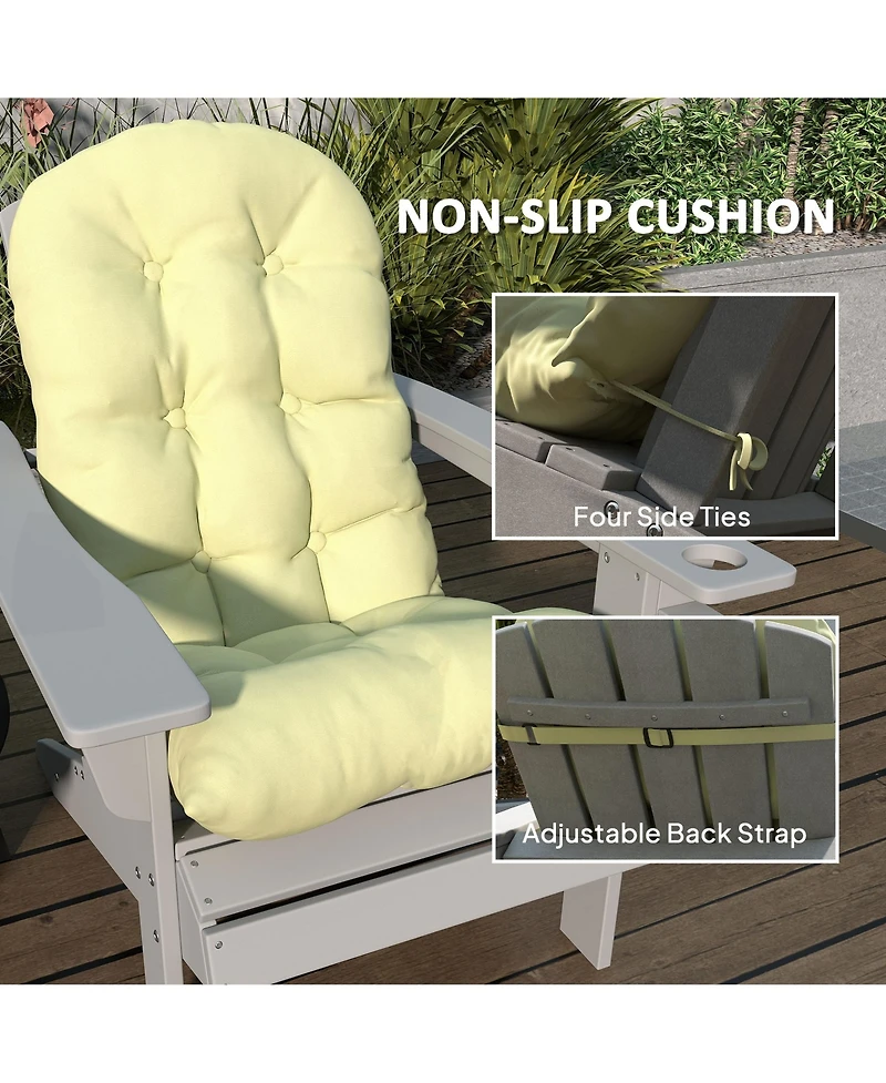 Outsunny 2 Pcs Adirondack Cushions, Tufted High Back Patio Chair Cushions