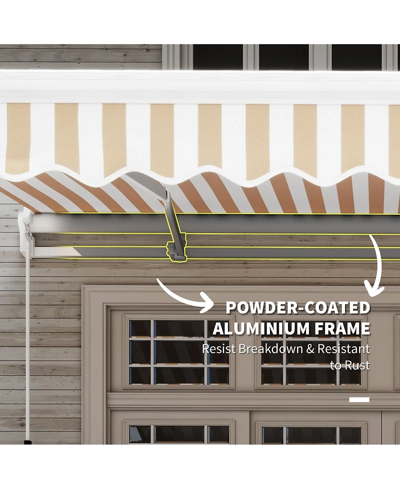 Outsunny 13' x 8' Manual Retractable Awning Sunshade Shelter