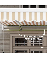 Outsunny 13' x 8' Manual Retractable Awning Sunshade Shelter