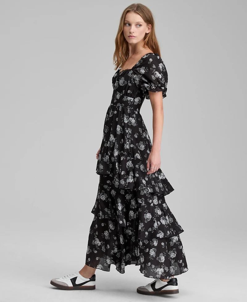 And Now This Petite Lace Trim Babydoll Dress
