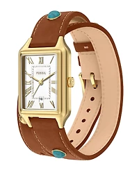 Fossil Women's Raquel Three-Hand Date Brown Croco Leather Watch, 23mm