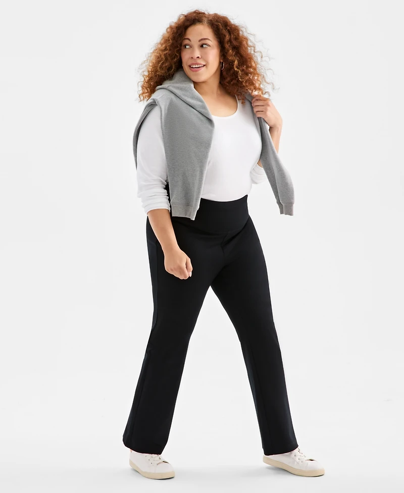 Style & Co Plus High-Rise Bootcut Ponte Pants, Created for Macy's