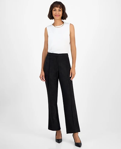 T Tahari Women's High-Rise Seamed Straight-Leg Pants