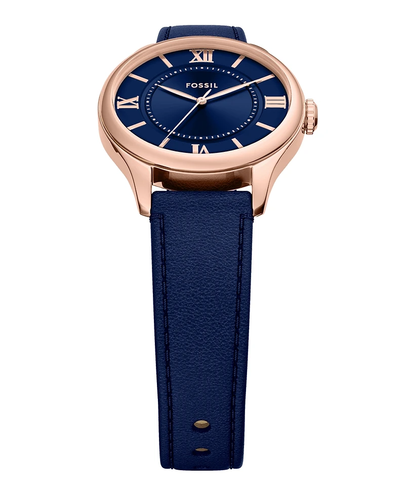 Fossil Women's Gilmore Three-Hand Navy Croco Leather Watch, 28mm