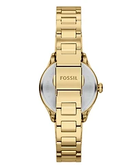 Fossil Women's Gilmore Three-Hand Gold-Tone Stainless Steel Watch, 28mm