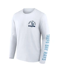 Fanatics Men's White Tampa Bay Rays Press Box Long Sleeve T-Shirt