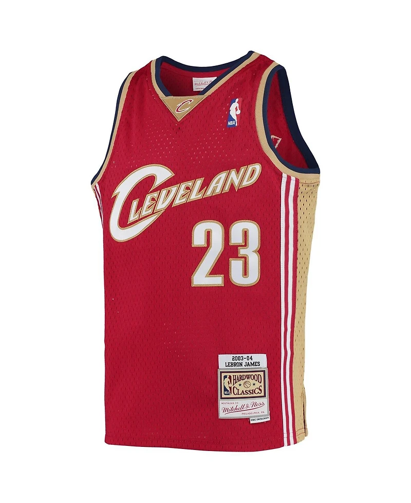 Mitchell & Ness Big Boys and Girls LeBron James Wine Cleveland Cavaliers 2003-04 Hardwood Classics Swingman Jersey