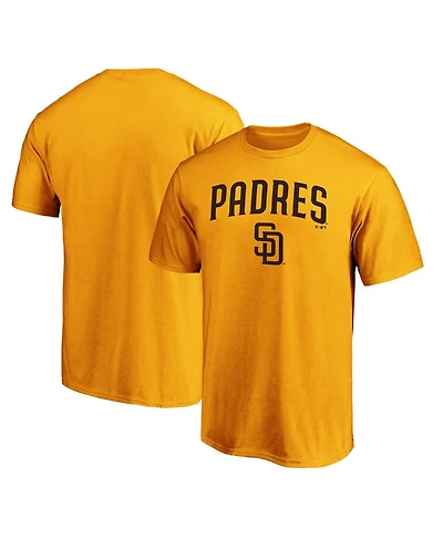 Fanatics Men's Gold San Diego Padres Team Logo Lockup T-Shirt