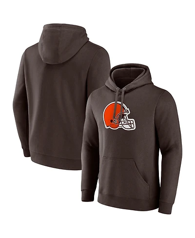 Fanatics Men's Brown Cleveland Browns Primary Logo Fleece Pullover Hoodie