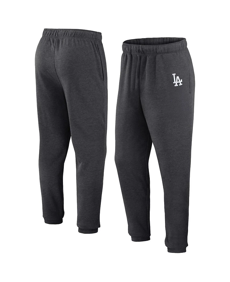 Fanatics Men's Heather Charcoal Los Angeles Dodgers Fleece Jogger Pants