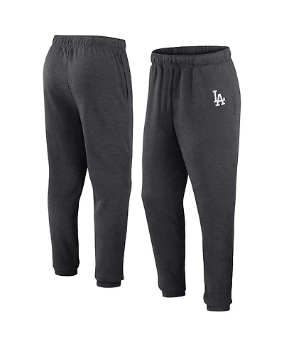 Fanatics Men's Heather Charcoal Los Angeles Dodgers Fleece Jogger Pants