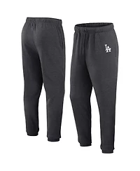 Fanatics Men's Heather Charcoal Los Angeles Dodgers Fleece Jogger Pants