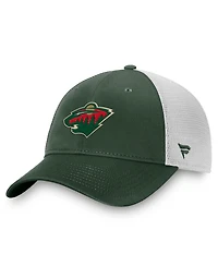 Fanatics Men's Green/White Minnesota Wild Core Primary Logo Trucker Adjustable Hat