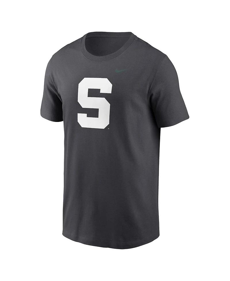 Nike Men's Anthracite Michigan State Spartans Primetime Alternate Logo T-Shirt