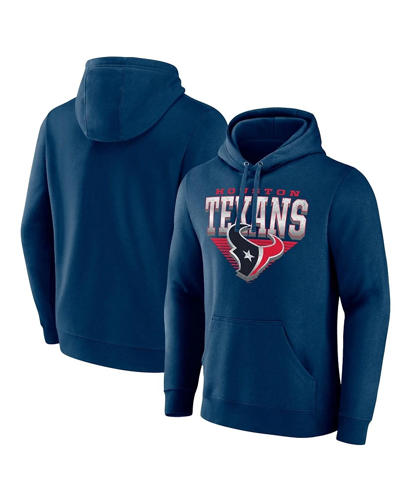 Fanatics Men's Navy Houston Texans Geometric Chrome Pullover Hoodie
