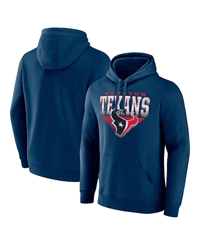 Fanatics Men's Navy Houston Texans Geometric Chrome Pullover Hoodie