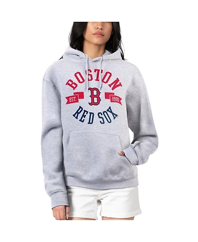 G-iii 4Her by Carl Banks Women's Heather Gray Boston Red Sox City Graphic Pullover Hoodie