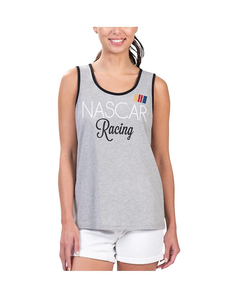 G-iii 4Her by Carl Banks Women's Heather Gray Nascar Fastest Lap Fashion Tank Top