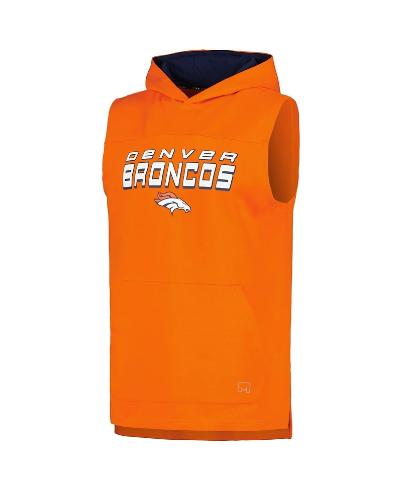 Msx by Michael Strahan Men's Orange Denver Broncos Captain Sleeveless Hoodie T-Shirt