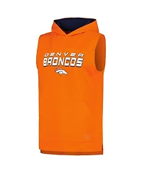 Msx by Michael Strahan Men's Orange Denver Broncos Captain Sleeveless Hoodie T-Shirt