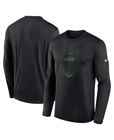 Nike Men's Black New York Jets Icon Legend Performance Long Sleeve T-Shirt