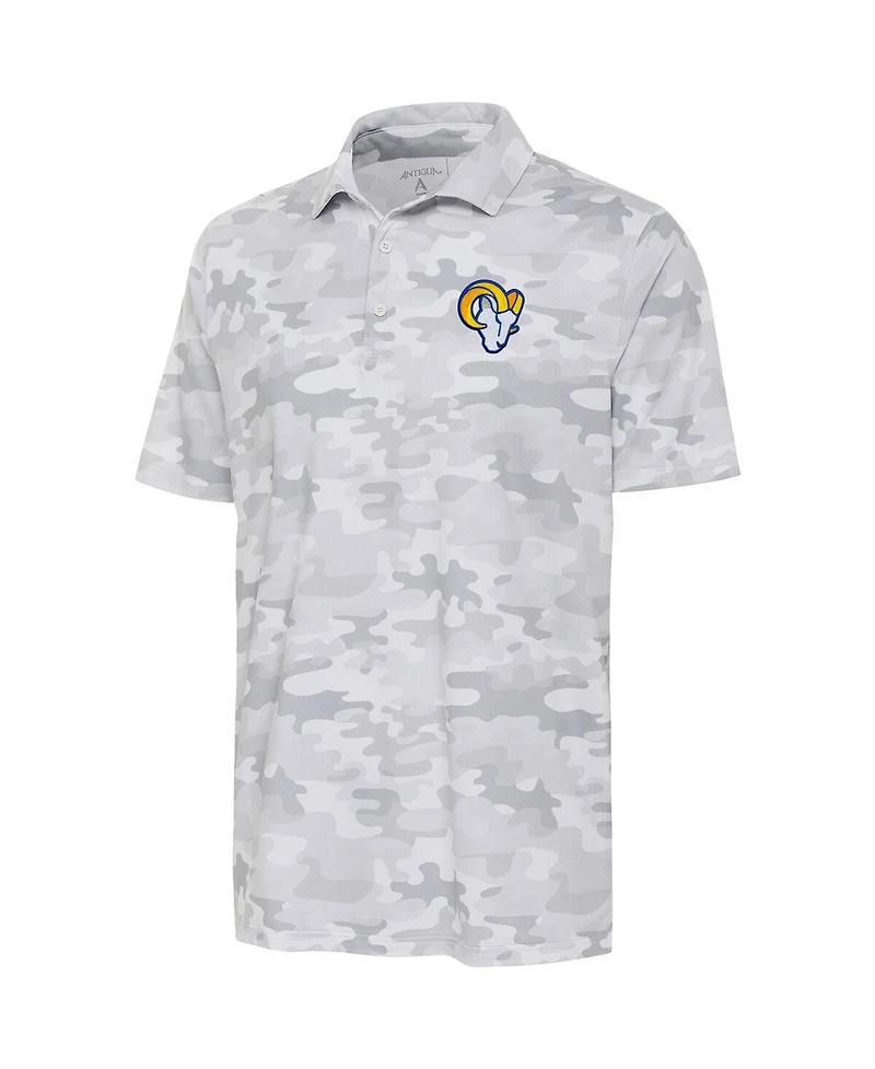 Antigua Men's White Los Angeles Rams Collide Polo Shirt