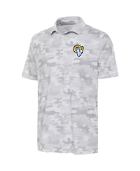 Antigua Men's White Los Angeles Rams Collide Polo Shirt