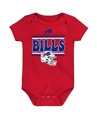 Outerstuff Baby Boys and Girls 3-Pack Buffalo Bills Play Day Bodysuit Set