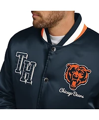 Tommy Hilfiger Men's Navy Chicago Bears Dante Full-Snap Satin Jacket