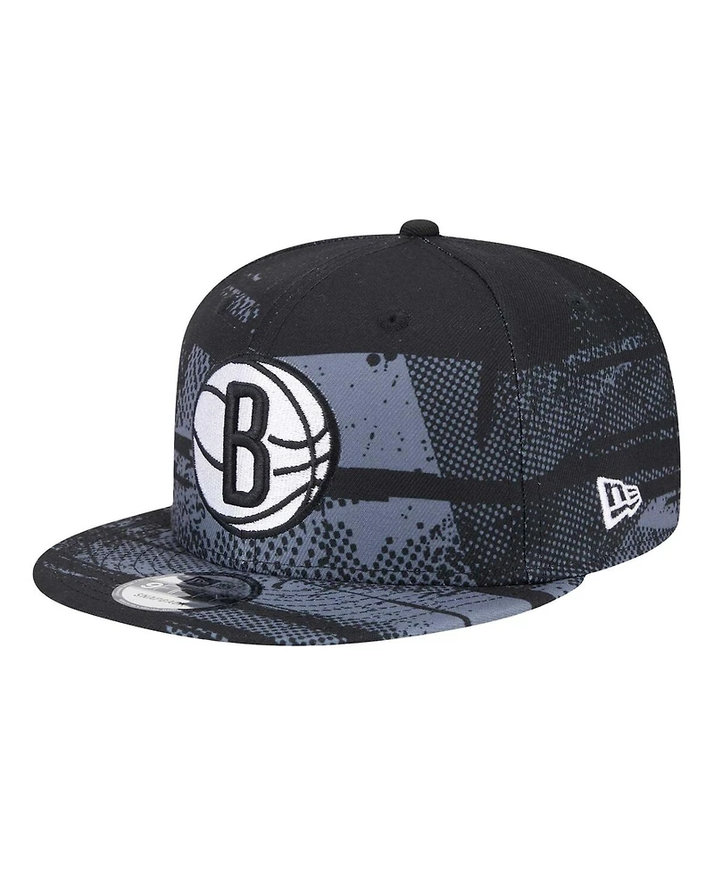 New Era Men's Black Brooklyn Nets Tip-Off 9FIFTY Snapback Hat