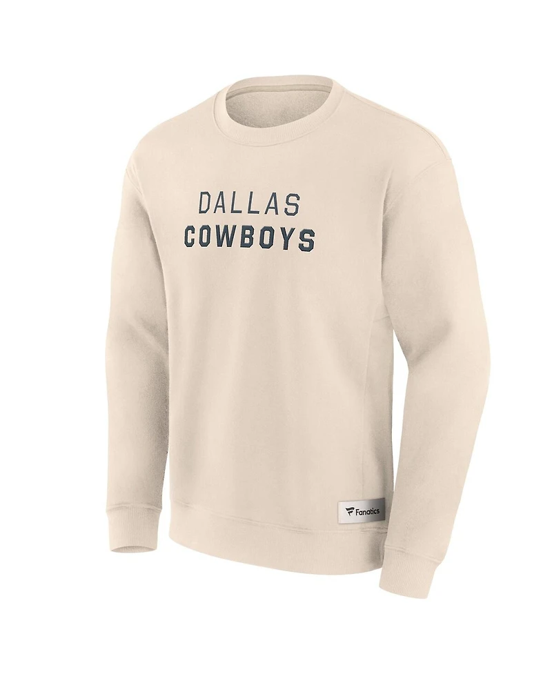 Fanatics Men's Cream Dallas Cowboys Elements Future Ground Lettering Pullover Sweatshirt