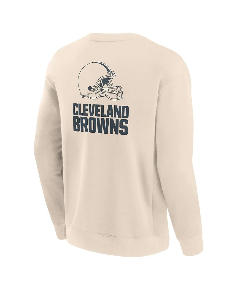 Fanatics Men's Cream Cleveland Browns Elements Future Ground Lettering Pullover Sweatshirt