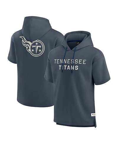 Fanatics Men's Navy Tennessee Titans Elements Future Ground Lettering Short Sleeve Pullover Hoodie
