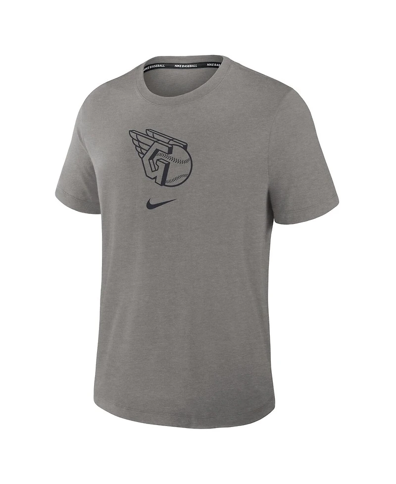 Nike Men's Heather Charcoal Cleveland Guardians Authentic Collection Early Work Tri-Blend Performance T-Shirt