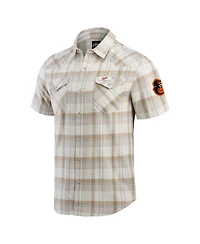 Darius Rucker Collection by Fanatics Men's Gray Baltimore Orioles Plaid Full-Snap Shirt