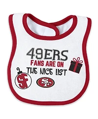Wear by Erin Andrews Baby Boys and Girls San Francisco 49ers Allover Print Full-Zip Sleeper with Bib Set