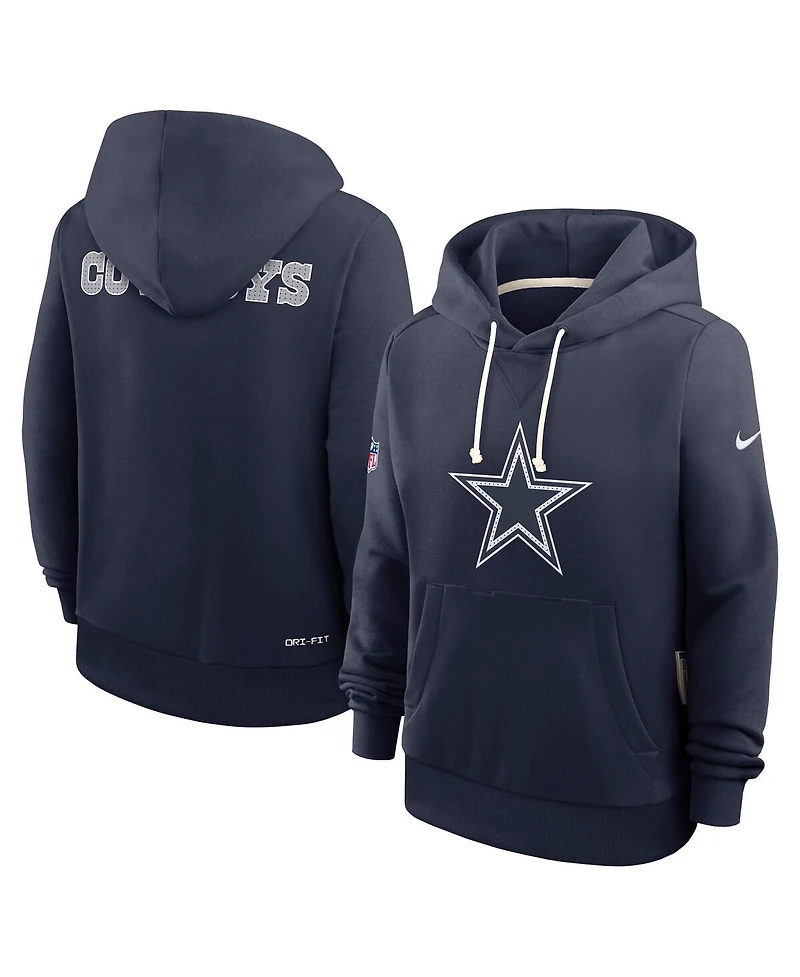 Nike Women's Navy Dallas Cowboys Sideline Initial Home Performance Pullover Hoodie