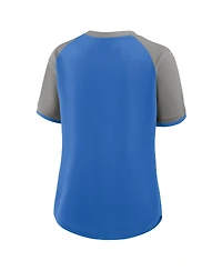 Fanatics Women's Blue/Silver Detroit Lions Height Advantage T-Shirt
