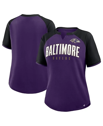Fanatics Women's Purple/Black Baltimore Ravens Height Advantage T-Shirt