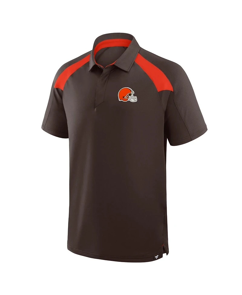 Fanatics Men's Brown Cleveland Browns Back Around Raglan Polo Shirt