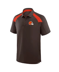 Fanatics Men's Brown Cleveland Browns Back Around Raglan Polo Shirt