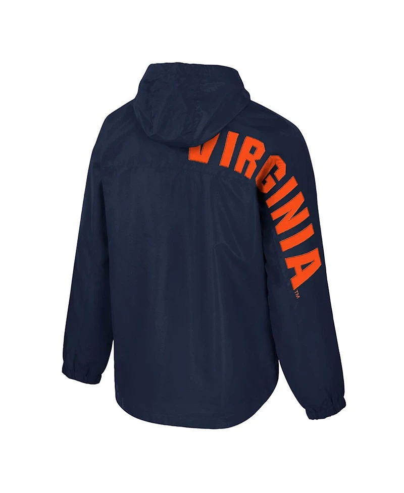 Colosseum Men's Navy Virginia Cavaliers Reloaded Anorak Half-Zip Jacket