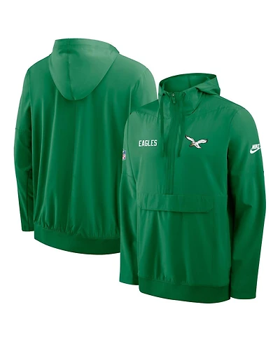 Nike Men's Kelly Green Philadelphia Eagles Sideline Alt Pack Anorak Half-Zip Hoodie Jacket